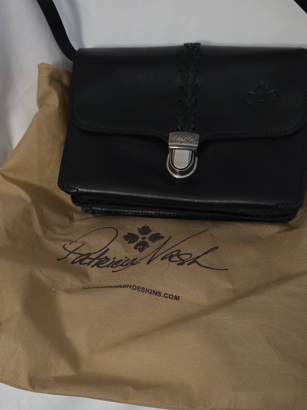 Patricia Nash Black Leather Crossbody Bag for Men